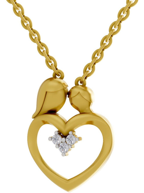 SPARQ 925 Sterling Silver Gold Diamond Studded Pendant - 2.49 g