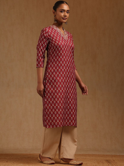 Soch Women Floral Printed Sequinned Kurta - Image 3
