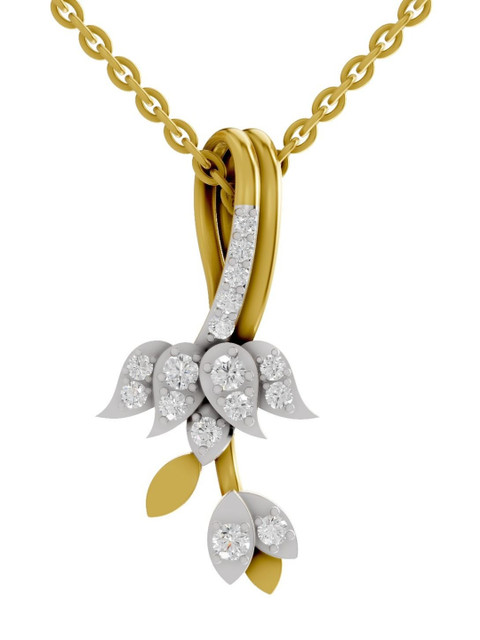 SPARQ 925 Sterling Silver Gold Diamond Studded Pendant - 2.9 g