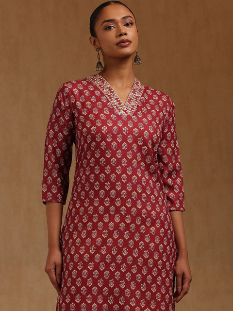 Soch Women Floral Printed Sequinned Kurta - Image 4