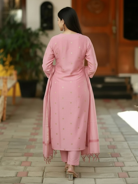 Aaghnya Women Ethnic Motifs Printed Regular Kurta with Trousers & With Dupatta - Image 3