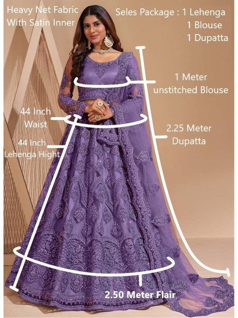 REELOVE FACTORY Embellished Sequinned Semi-Stitched Lehenga & Unstitched Blouse With Dupatta - Image 7