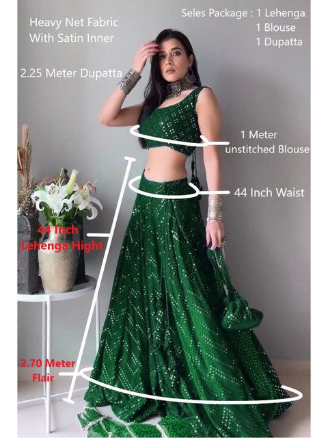 REELOVE FACTORY Embellished Sequinned Semi-Stitched Lehenga & Unstitched Blouse - Image 7