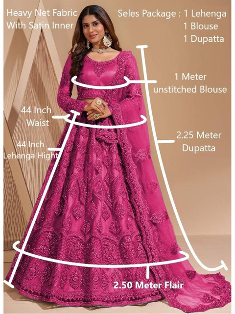 REELOVE FACTORY Embellished Sequinned Semi-Stitched Lehenga & Unstitched Blouse With Dupatta - Image 6
