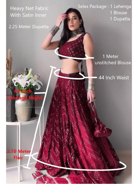 REELOVE FACTORY Embellished Sequinned Semi-Stitched Lehenga & Unstitched Blouse - Image 6