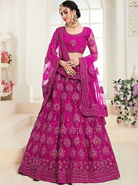 REELOVE FACTORY Embellished Sequinned Semi-Stitched Lehenga & Unstitched Blouse With Dupatta