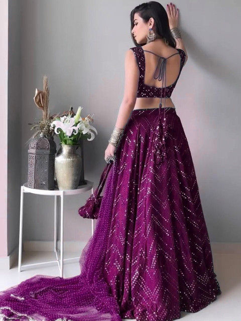REELOVE FACTORY Embellished Sequinned Semi-Stitched Lehenga & Unstitched Blouse With Dupatta - Image 5