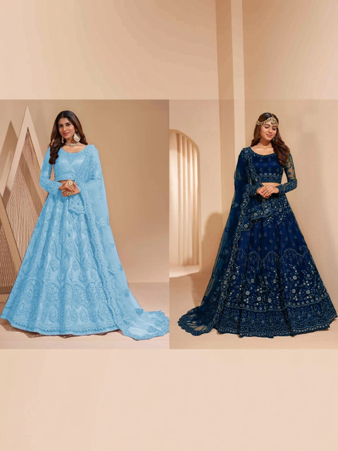 REELOVE FACTORY Embellished Sequinned Semi-Stitched Lehenga & Unstitched Blouse With Dupatta - Image 5
