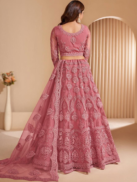 REELOVE FACTORY Embroidered Thread Work Semi-Stitched Lehenga & Unstitched Blouse - Image 6