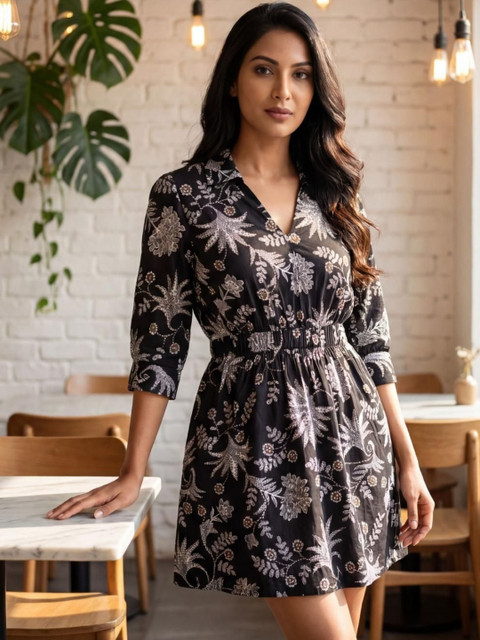 Tilton Floral Print Fit & Flare Dress