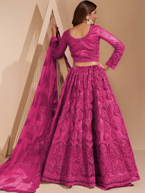 REELOVE FACTORY Embellished Sequinned Semi-Stitched Lehenga & Unstitched Blouse - Image 3