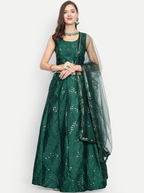 REELOVE FACTORY Embellished Sequinned Ready to Wear Lehenga & Blouse With Dupatta