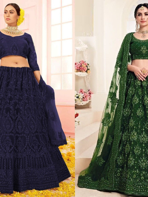 REELOVE FACTORY Embellished Sequinned Semi-Stitched Lehenga & Unstitched Blouse With Dupatta