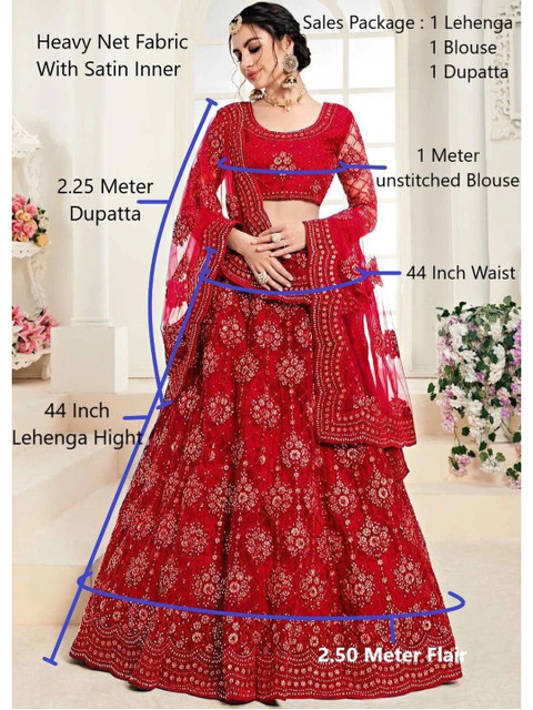 REELOVE FACTORY Embellished Sequinned Semi-Stitched Lehenga & Unstitched Blouse - Image 7