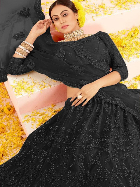 REELOVE FACTORY Embellished Sequinned Semi-Stitched Lehenga & Blouse With Dupatta - Image 4