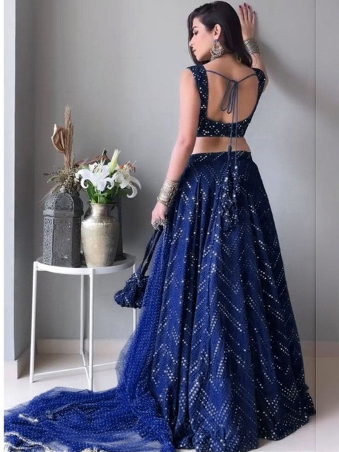 REELOVE FACTORY Embroidered Sequinned Semi-Stitched Lehenga & Blouse With Dupatta - Image 3