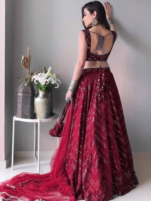 REELOVE FACTORY Embellished Sequinned Semi-Stitched Lehenga & Unstitched Blouse - Image 3