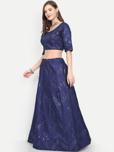 REELOVE FACTORY Embellished Sequinned Semi-Stitched Lehenga & Blouse With Dupatta - Image 2