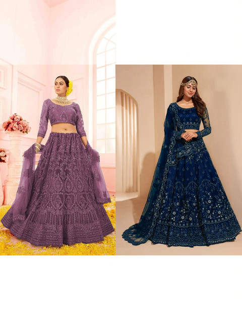 REELOVE FACTORY Embellished Sequinned Semi-Stitched Lehenga & Blouse With Dupatta