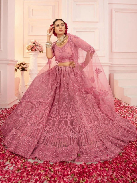 REELOVE FACTORY Embellished Sequinned Semi-Stitched Lehenga & Unstitched Blouse - Image 5