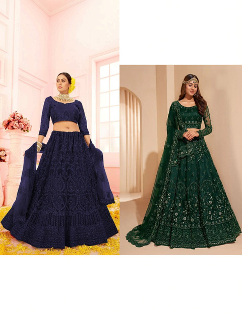 REELOVE FACTORY Embellished Sequinned Semi-Stitched Lehenga & Unstitched Blouse With Dupatta
