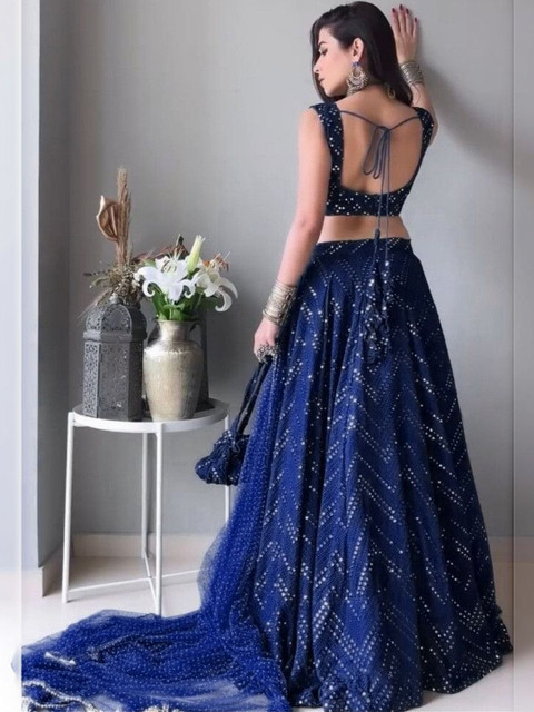 REELOVE FACTORY Embellished Sequinned Semi-Stitched Lehenga & Unstitched Blouse - Image 4