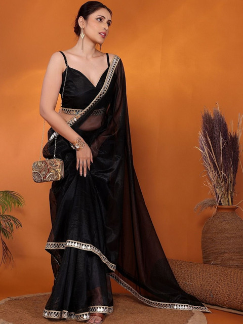 Anouk Mirror Work Organza Saree