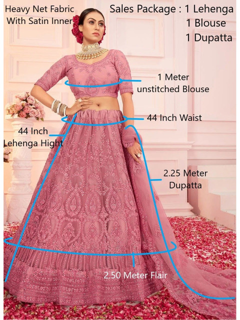 REELOVE FACTORY Embellished Sequinned Semi-Stitched Lehenga & Unstitched Blouse With Dupatta - Image 6