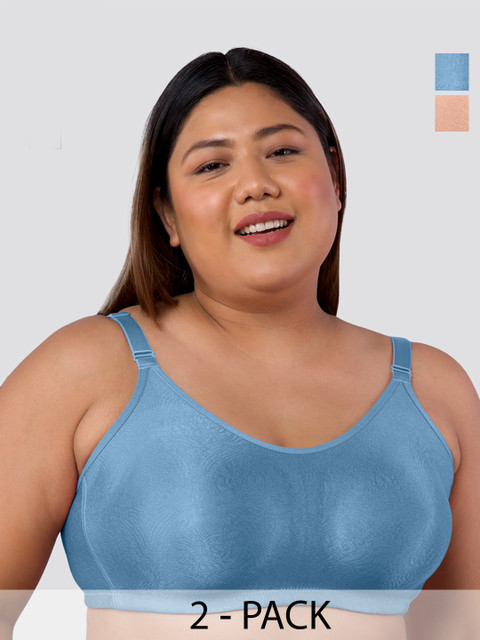 MAASHIE M4409 Women Plus Size Full Coverage Non Padded Non Wired T-shirt Bra PCH-TBLU