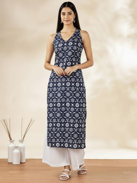 Anouk Women Ethnic Motifs Printed Thread Work Kurta