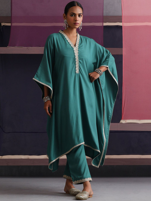 Khushal K V-Neck Top With Palazzos Co-Ords