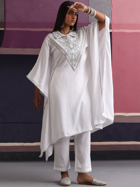 Khushal K Embroidered Top With Palazzos Co-Ords