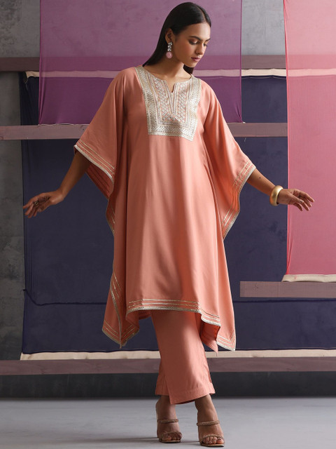 Khushal K Embroidered Top With Palazzos Co-Ords