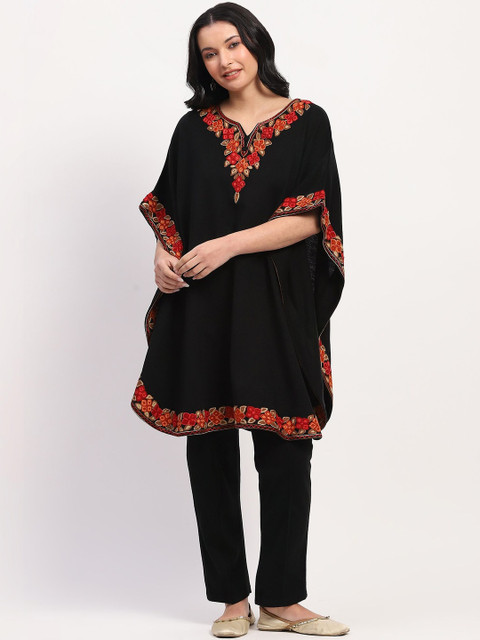 Me&I Floral Embroidered Ethnic Kaftan Top