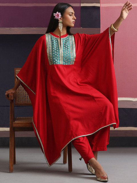 Khushal K Embroidered Top With Palazzos Co-Ords