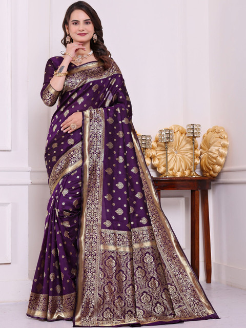 Dhaaga Ghar Ethnic Motifs Zari Art Silk Heavy Work Banarasi Saree