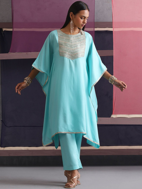 Khushal K Embroidered Top With Palazzos Co-Ords