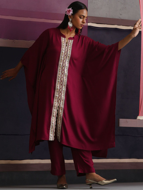 Khushal K Embroidered Top With Palazzos Co-Ords