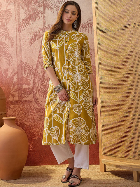 Sangria Women Printed Round Neck Kurta - Image 5