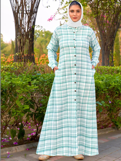 SARINKU Checked Shirt Maxi Dress