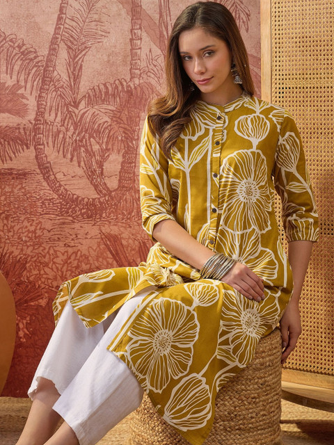 Sangria Women Printed Round Neck Kurta