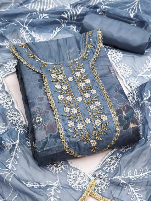 KALINI Embroidered Unstitched Dress Material