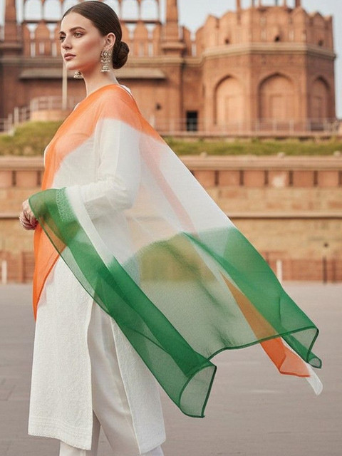 Lookmark Tricolor Ombre Dyed Dupatta - Image 5