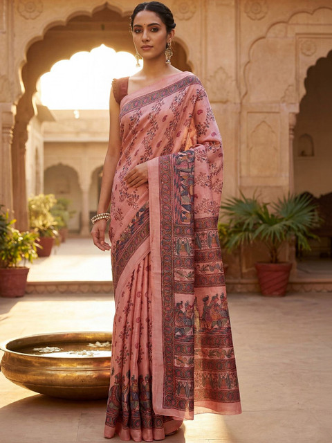 Saree mall Ethnic Motifs Silk Blend Banarasi Sarees