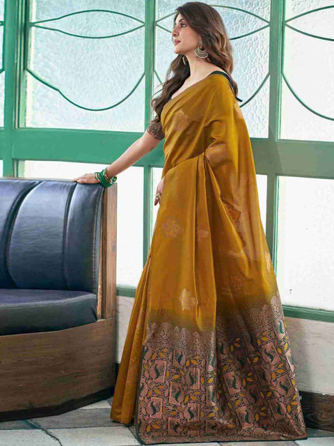 Varanga Woven Design Zari Silk Blend Mysore Silk Saree