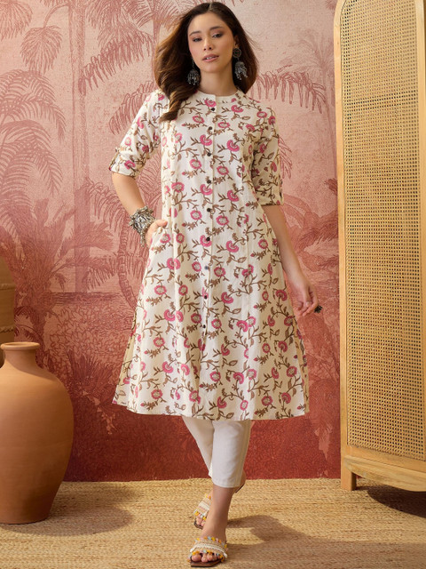 Sangria Women Floral Printed Floral Kurta