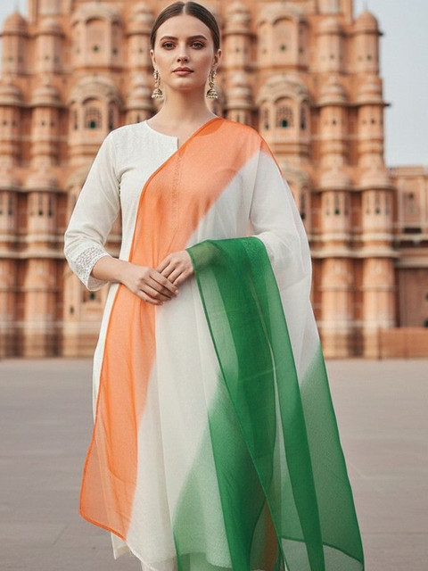 Lookmark Tricolor Ombre Dyed Dupatta - Image 3