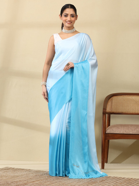 Garden Vareli Solid Saree With Stitched Blouse