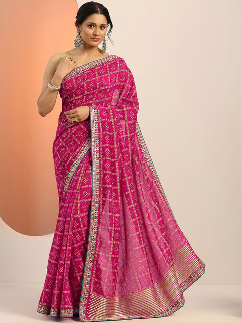 Libas Bandhani Silk Blend Saree