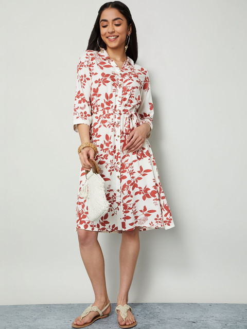 Colour Me by Melange Floral Print Shirt Dress